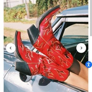 Jeffrey Campbell red flame boots